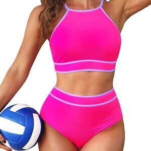 Two Piece Swimsuit  Hot Pink S